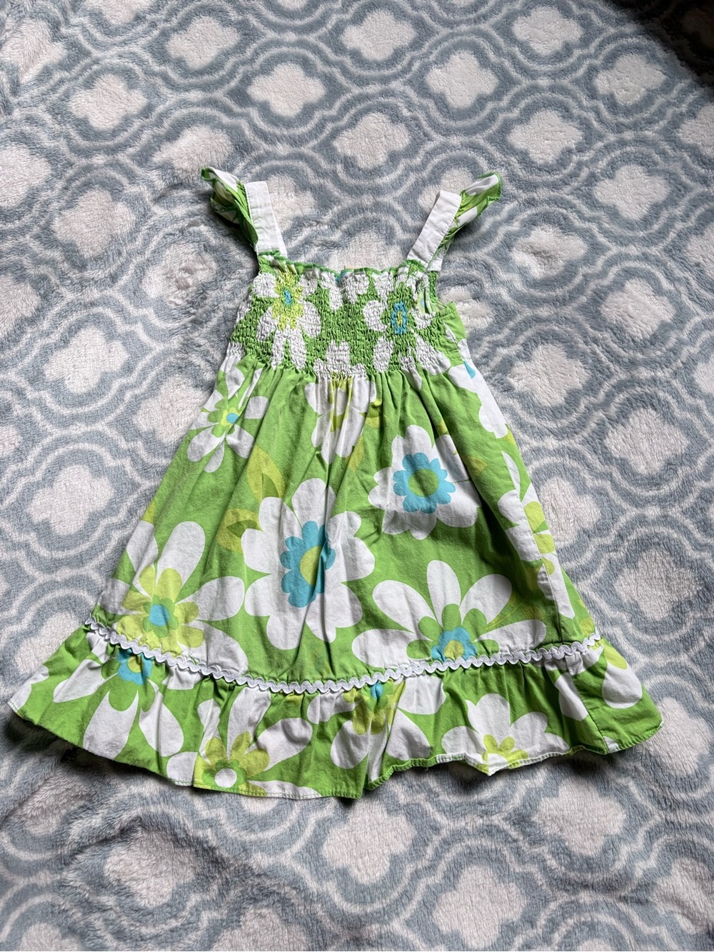 Green Floral Smocked Sundress Size 3T